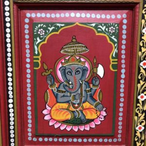 K78 2811 indian furniture large red painted cabinet hand ganesh