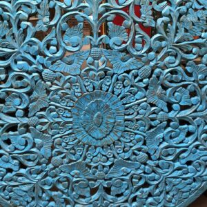 K78 VLG 103 indian furniture round blue wall panel close