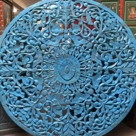 K78 VLG 103 indian furniture round blue wall panel front