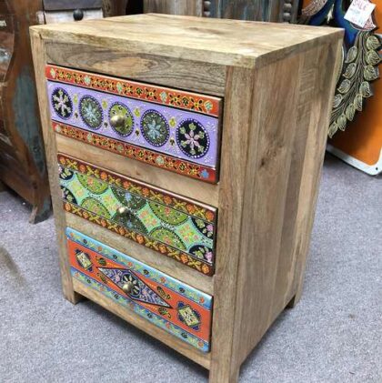 k78 2356 indian furniture hand painted drawers 3 colourful mango right