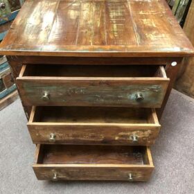 k78 2384 indian furniture petite chest of 3 drawers reclaimed open