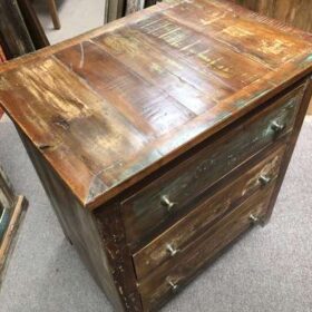 k78 2384 indian furniture petite chest of 3 drawers reclaimed top
