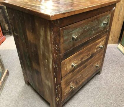 k78 2384 indian furniture petite chest of 3 drawers reclaimed left