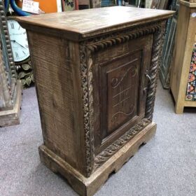 k78 2503 indian furniture carved door bedside cabinet table unit left