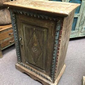 k78 2516 indian furniture carved front cabinet diamond right