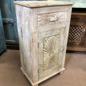 k78 2535 indian furniture carved door pale cabinet small left