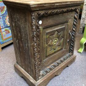 k78 2540 indian furniture carved edge bedside table cabinet left