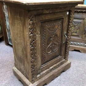 k78 2550 indian furniture carved door small cabinet reclaimed left