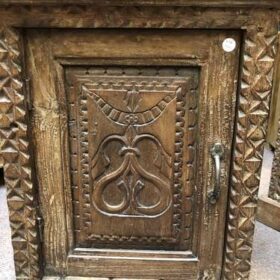 k78 2550 indian furniture carved door small cabinet reclaimed details