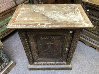 k78 2550 indian furniture carved door small cabinet reclaimed top