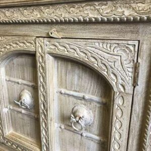 k78 2557 indian furniture large pale sideboard 4 door right close