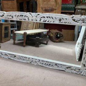 k78 2570 indian furniture large white carved mirror landscape