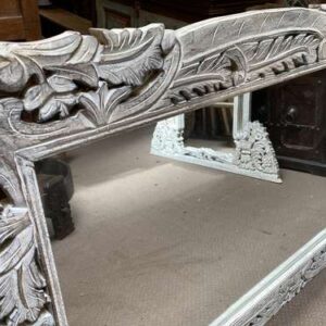 k78 2570 indian furniture large white carved mirror detailing