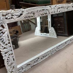 k78 2570 indian furniture large white carved mirror left