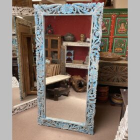 k78 2571 indian furniture large blue carved mirror main