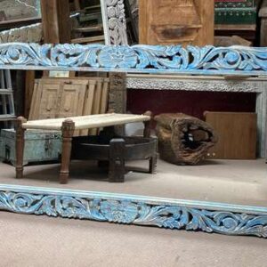 k78 2571 indian furniture large blue carved mirror right landscape