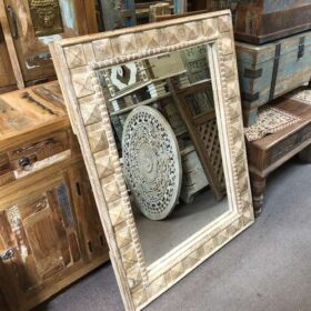 k78 2573 indian furniture chunky carved mirror frame left