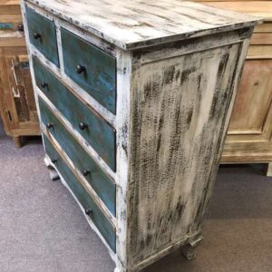 k78 2816 indian furniture shabby chest of drawers blue white right