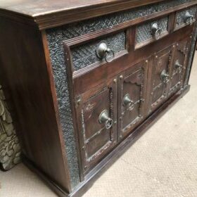 k78 2839 indian furniture darkwood sideboard carved print blocks left