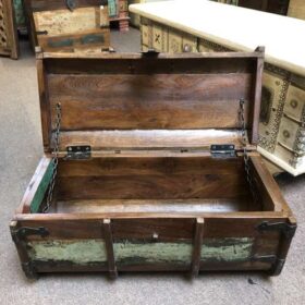 k78 2887 a indian furniture small seamans trunk rounded open