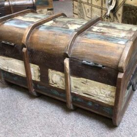k78 2887 b indian furniture small seamans trunk rounded back