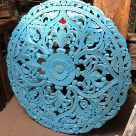 k78 vlg 105 indian circular blue wall panel carved main