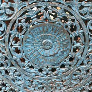 k78 vlg 106 indian furniture square blue wall panel close up