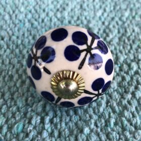 K78 2869 F indian ceramic knob drawer door dandelion blue white main