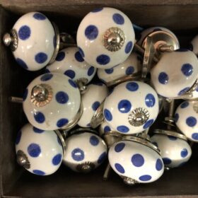 K78 2869 M indian ceramic knob drawer door blue spot group