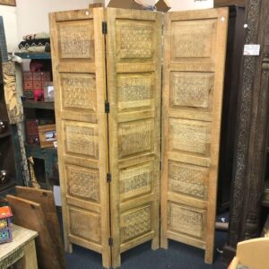 K79 2344 indian furniture carved panels screen triple mango main