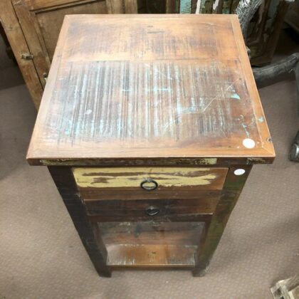 K79 2347 indian furniture reclaimed 2 drawer tables top