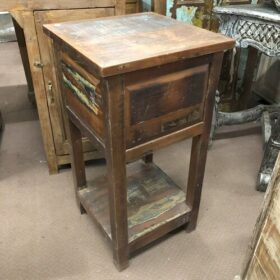 K79 2347 indian furniture reclaimed 2 drawer tables back