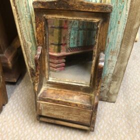 K79 2390 F indian furniture barber's storage mirror front