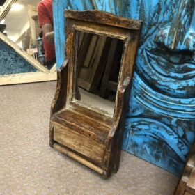 K79 2390 F indian furniture barber's storage mirror angled