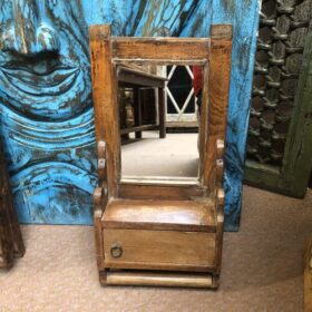 K79 2390 G indian furniture barber's storage mirror front