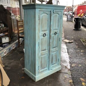 K79 2518 indian furniture medium turquoise cabinet left