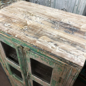 K79 2561 indian furniture slim blue green cabinet top