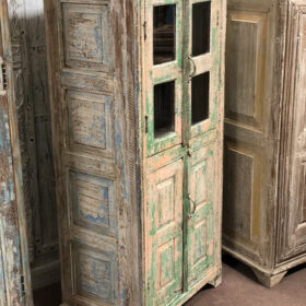 K79 2561 indian furniture slim blue green cabinet left