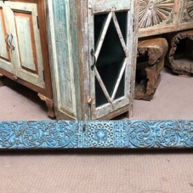 K79 2853 indian furniture chunky carved panels blue front