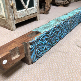 K79 2853 indian furniture chunky carved panels blue left