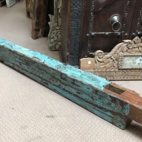 K79 2853 indian furniture chunky carved panels blue back