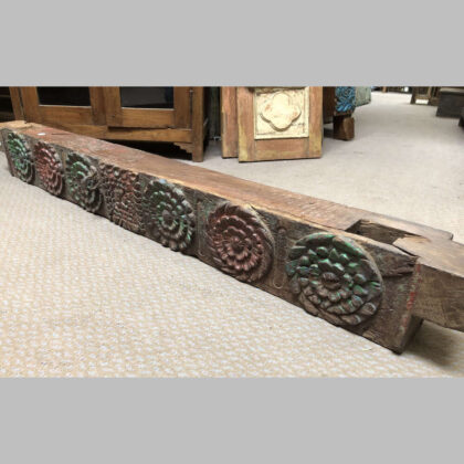 K79 2854 indian furniture carved lintel flowers main