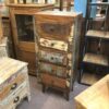 k77 2981 indian furniture 5 drawer reclaimed unit tall slim main