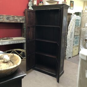 k79 2301 indian furniture elephant embossed cabinet darkwood open