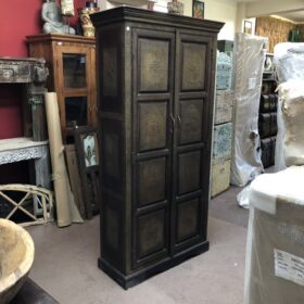 k79 2301 indian furniture elephant embossed cabinet darkwood left