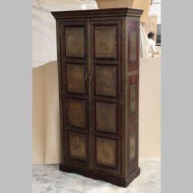 k79 2301 indian furniture elephant embossed cabinet darkwood factory