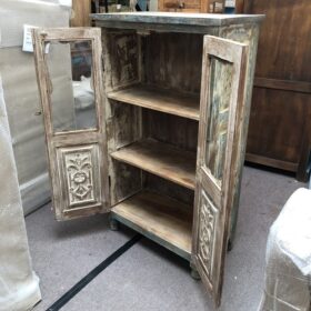 k79 2312 indian furniture ornate glass panel cabinet midsize inside