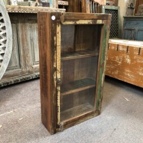 k79 2359 indian furniture reclaimed wall cabinet glass door left