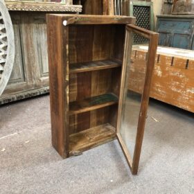 k79 2359 indian furniture reclaimed wall cabinet glass door open