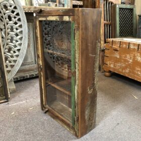 k79 2359 indian furniture reclaimed wall cabinet glass door right